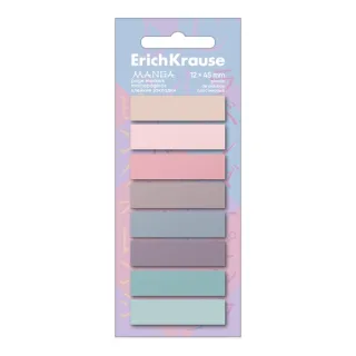 ErichKrause Manga Pack de 8 Blocs de 20 Marcadores de Pagina - Reposicionables - Plastico - 12x45mm - Colores Surtidos