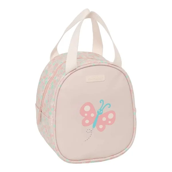 Safta Mariposa Neceser Termo de 5.85L - Interior Forrado en Aluminio - Asa Superior - 190x140x220mm - Color Rosa Pastel