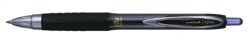 Uni-ball Signo UMN-207 Roller de Tinta Liquida - Punta de Bola 0.5mm - Grip de Caucho Antifatiga - Tinta Pigmentada Resistente a Luz y Agua - Color Azul · Pack de 12 uds.