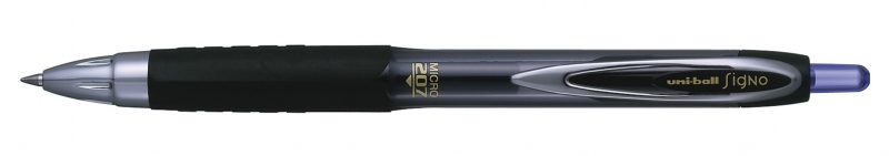Uni-ball Signo UMN-207 Roller de Tinta Liquida - Punta de Bola 0.5mm - Grip de Caucho Antifatiga - Tinta Pigmentada Resistente a Luz y Agua - Color Azul · Pack de 12 uds.