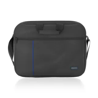 Aisens Maletin para Portatil 15,6" - Acolchado Fino - Bolsillo Frontal con Cremallera - Correa Ajustable - Color Negro