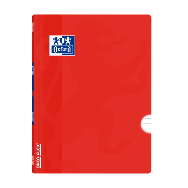 Oxford School Classic Openflex A4 Libreta Grapada - Tapa de Plastico Resistente - 1 Linea con Margen - 48 Hojas de Papel de Calidad - Color Rojo · Pack de 10 uds.