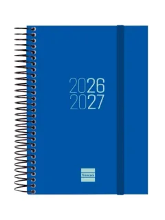 Finocam Espir Agenda Escolar 26/27 en Catalan - 1 Dia por Pagina - Formato E8 - 120x171mm - Tapas de Polipropileno - Papel de 70g/m2 - Espiral Metalica - Esquinas Microperforadas - Color Azu