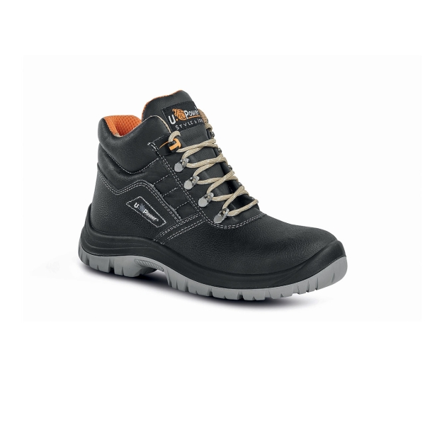Upower Tanner L Calzado de Seguridad Altos - Talla 38 - Empeine en Cuero Impreso, Puntal en Acero, Antiperforacion, Antideslizante, Lamina de Acero Ergonomica, Suela PU/PU, Proteccion S1P FO