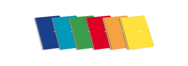 Enri Cuaderno Espiral Tapa Blanda 4º 3x3 - 80 Hojas - Margen - Colores Surtidos · Pack de 10 uds.