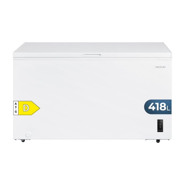Cecotec Bolero CoolMarket Chest 418P White D Congelador Horizontal Convertible - Capacidad 418L - Temperatura Regulable - Ruedas Integradas - Alarma de Puerta Abierta - Cesta con Asas - Colo
