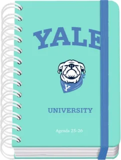 Dohe Yale Dog Agenda Escolar 25/26 Espiral Wire’o A6 - Dia Pagina - Papel 80g/m2 - 4 Hojas de Pegatinas - Cubierta de Carton Plastificado - Cierre con Goma Elastica