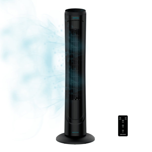 Cecotec EnergySilence 9090 Skyline Ventilador de Torre de 40" de Altura - 45W - Funcionamiento Silencioso - 3 Velocidades - Temporizador Programable - Oscilante - Mando a Distancia - Color N