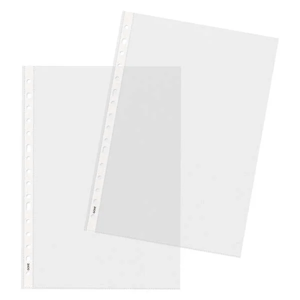 Dohe Premium Plus Pack de 100 Fundas Multitaladro Tamaño Folio - Polipropileno Rugoso - 16 Perforaciones