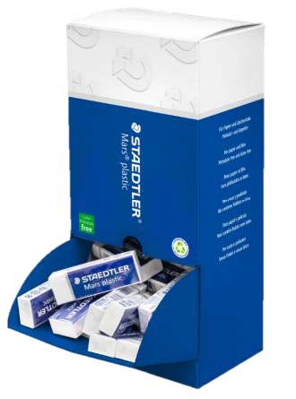 Staedtler Mars Plastic Goma de Borrar - Plastico - Alta Precision - Color Blanco · Pack de 40 uds.