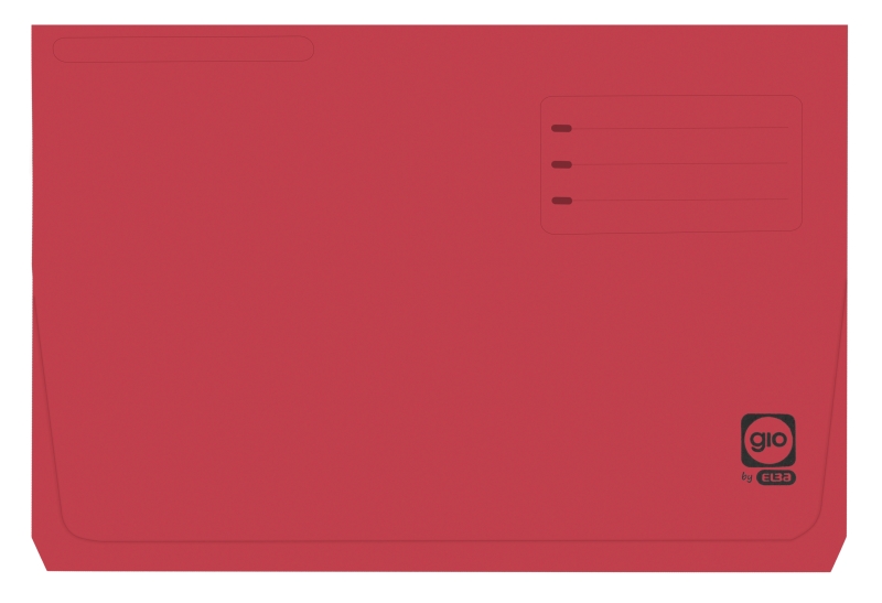 Gio By Elba Subcarpeta con Bolsa y Solapa Folio Rojo - Resistente Cartulina de 320gr - Bolsa y Solapa para Mayor Proteccion - Tamaño Folio para Documentos Importantes · Pack de 25 uds.