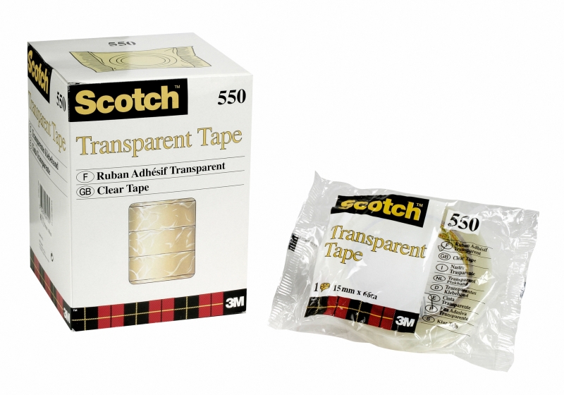 Scotch 550 Pack de 10 Cintas Adhesivas 15mm x 66m - Transparente