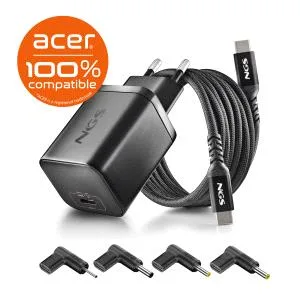 NGS PACK CARGA USBC 65W+CABL 1,5M+5 CLAVIJ ACER