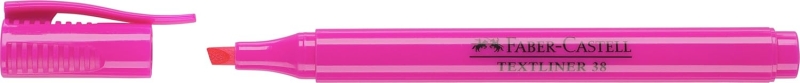 Faber-Castell Textliner 38 Marcador Fluorescente - Cuerpo Fino - Punta Biselada - Trazo Grueso y Fino - Tinta con Base de Agua - Color Rosa · Pack de 10 uds.