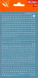 Apli Letras Transferibles Blancas 2.5mm - 730 Caracteres - Facil Aplicacion y Gran Adherencia - Versatil para Diferentes Superficies - Blanco