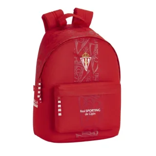 Safta Real Sporting de Gijon Corporativa Mochila para Portatil hasta 14.1" - Bolsillo para Tablet - Tirador Doble - Hombreras Ergonomicas - Espalda Transpirable - 20L - 410x310x160mm - Color