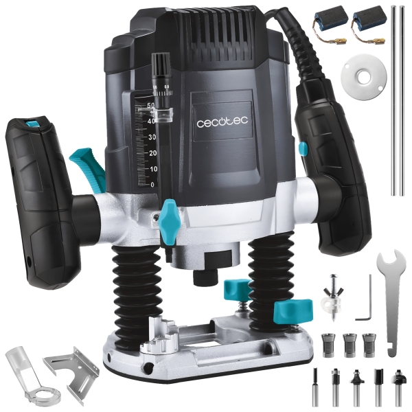 Cecotec MultiShape 900 Inmersion Fresadora - 1200W - Velocidad 30000rpm - Cabezales Incluidos - Incluye Accesorios - Profundidad hasta 55mm - Sistema de Extraccion de Polvo - Color Negro