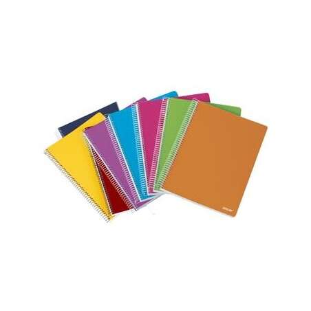 Ancor Classic Stripes Cuaderno Espiral Tamaño Folio Pautado Horizontal - 80 Hojas 90gr - Tapa de Plastico - Colores Surtidos · Pack de 5 uds.