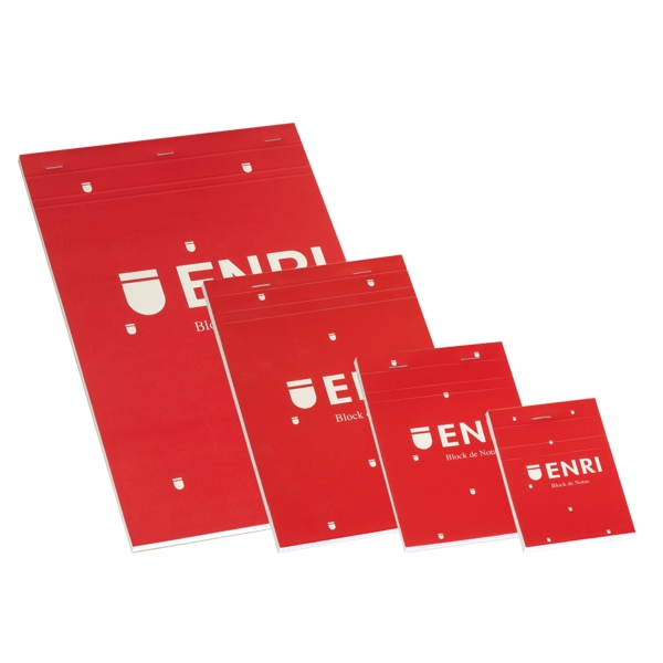Enri Bloc de Notas Grapado 80 Hojas Liso - Tamaño A5 - Tapa Blanda Color Rojo · Pack de 5 uds.