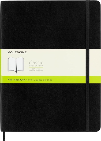 Moleskine Classic Libreta de Tapa Blanda - Papel Marfil Liso - 70g/m2 - Apertura 180º - Esquinas Redondeadas - Marcapaginas - Bolsillo Interior Extensible - Cierre Elastico - 19x25cm - Color