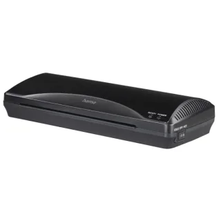 Hama Plastificadora A4 - Laminas hasta 0.6mm - Uso en Caliente y Frio - Velocidad Laminacion 250mm/min - Calentamiento en 4 Minutos - Boton de Liberacion - 34.5x14x6.5cm - Color Negro