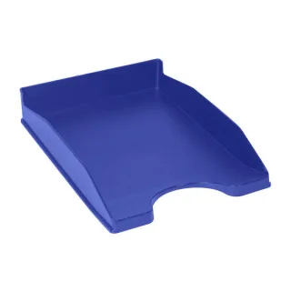 Dohe +Mab Bandeja de Sobremesa para Documentos Tamaño A4 - Medidas 255x60x335mm - Fabricada en Poliestireno de Alta Calidad - Apilable - Material 100% Reciclable - Color Azul