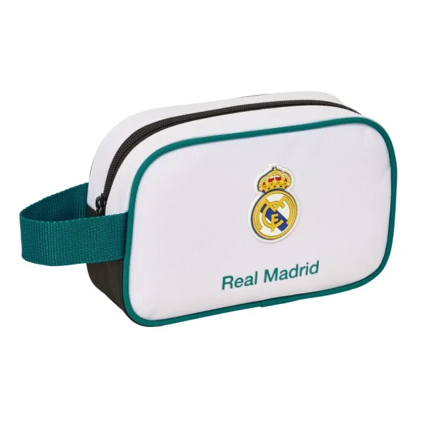 Safta Real Madrid Equipacion 26/27 Neceser - Asa de Mano Lateral - 22x13.5x8cm - Color Blanco y Negro