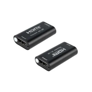 Nanocable Repetidor HDMI - Resolucion 4K a 24Hz - Conectores Hembra a Hembra - Amplificacion hasta 40m - Compacto - Color Negro