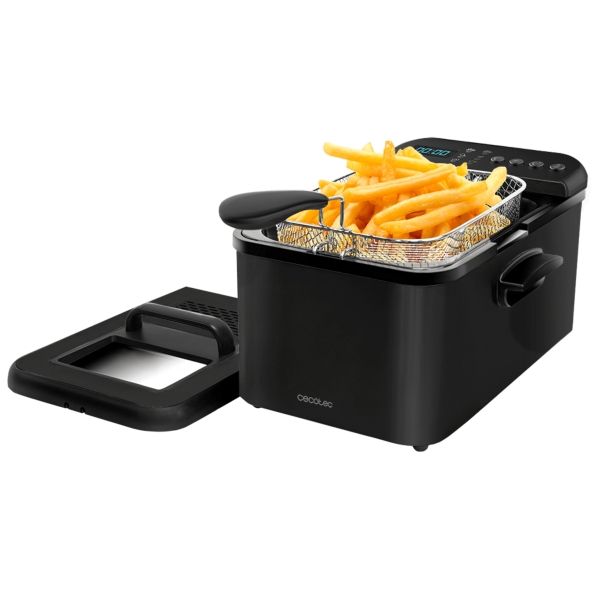 Cecotec Cleanfry Luxury 4000 Freidora Electrica - 3270W - Capacidad 4.2L - Pantalla Digital - 5 Programas Predefinidos - Filtro Incluido - Tapa con Ventana - Temperatura hasta 190°C - Color