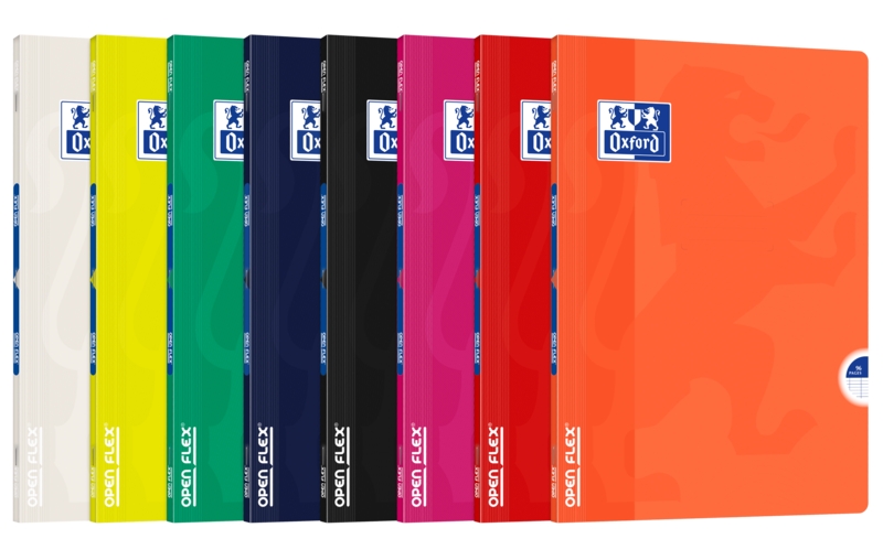 Oxford Openflex Libreta Grapada Tapa Plastico A4 Seyes - Resistente Tapa de Plastico - Formato A4 - Cuadricula Seyes con Margen - Grapado Seguro · Pack de 10 uds.