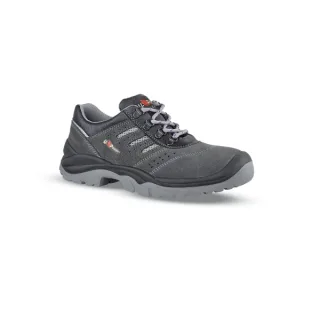 Upower Bell S Calzado de Seguridad Bajos - Talla 38 - Empeine Gamuza Ultra Transpirable, Puntal Acero, Antiperforacion, Suela Antideslizante PU/PU, Proteccion S1PS FO SR - Color Gris