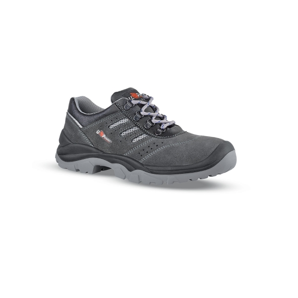 Upower Bell S Calzado de Seguridad Bajos - Talla 38 - Empeine Gamuza Ultra Transpirable, Puntal Acero, Antiperforacion, Suela Antideslizante PU/PU, Proteccion S1PS FO SR - Color Gris