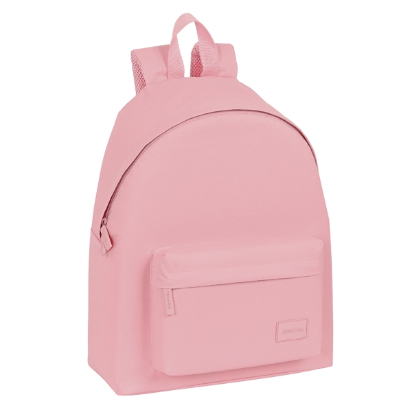 Safta Basic Mochila - Bolsillo Frontal - Hombreras Acolchadas - Doble Tirador en Cremallera - Asa Superior - 18L - 330x150x420mm - Color Rosa