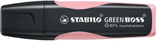 Stabilo Green Boss Pastel Marcador Fluorescente - Fabricado con un 83% de Plastico Reciclado - Trazo entre 2 y 5mm - Recargable - Color Rubor Rosa · Pack de 10 uds.