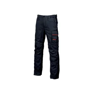 Upower Grin Pantalon de Trabajo con Forro de Franela - Talla 44 - Multiples Bolsillos, Cintura Ajustable, Refuerzos en Areas Clave, Proteccion DPI1, Cremalleras Resistentes - Color Azul Mari