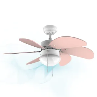 Cecotec EnerySilence Aero 3600 Vision Nude Ventilador de Techo con 6 Aspas Reversibles y Lampara - 50W - Diametro de 91cm - 3 Velocidades - Modo Invierno - Control por Cadena - Color Rosa Pa