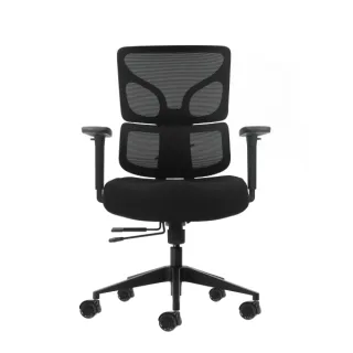 Oqonos Cherg 012 Silla de Oficina Ergonomica con Respaldo y Asiento de Malla Elastica, Reposabrazos 4D, Asiento Deslizable Ergonomico Moldeado y Ruedas de Silicona - Negro