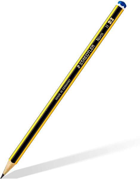 Staedtler Noris 120-3 Lapiz de Grafito Hexagonal - Mina H - Resistencia a la Rotura - Madera de Bosques Sostenibles · Pack de 12 uds.