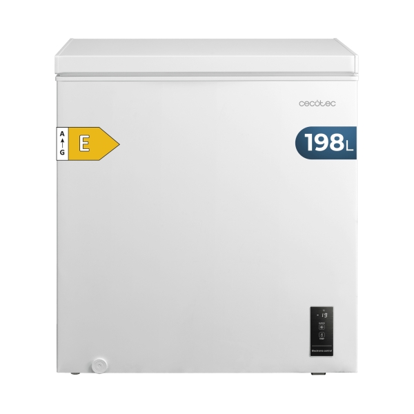Cecotec Bolero CoolMarket Chest 198P White E Congelador Horizontal Convertible - Capacidad 198L - Temperatura Regulable - Cesta con Asas - Alarma de Puerta Abierta - Color Blanco