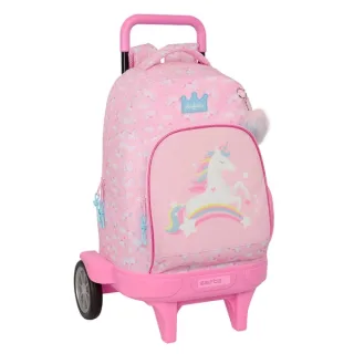 Safta Glowlab Kids Mochila con Carro - 33L - Ruedas Antivibracion - Bolsillo Frontal - Asa Acolchada - Extraible - Portabotellas - Tirador Doble - Base Reforzada - Tarjeta ID - 330x220x450mm