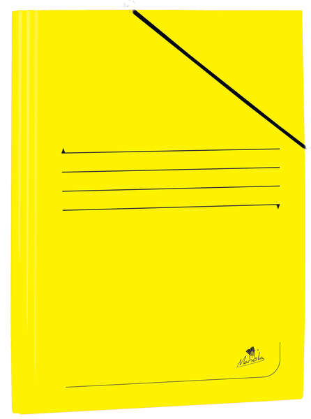 Mariola Carpeta de Carton Plastificado Folio 500gr/m2 - Medidas 34x25cm - Cierre con Goma Elastica - Color Amarillo · Pack de 20 uds.