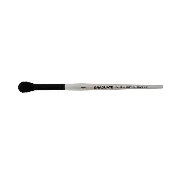 Daler Rowney Graduate Pincel Acuarela - Pelo de Cabra Natural - Mango Corto - Redondo Montado Sobre Punta 1/2" · Pack de 3 uds.