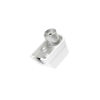 Hama Essential Conector Coaxial Hembra - Acodado 90º - Fijacion con Tornillo - Cables hasta de 6mm - Color Plata