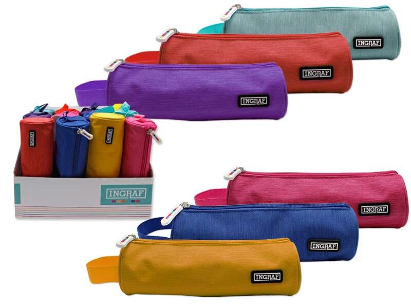 Ingraf Mediterraneo Portatodo Redondo - Diseño Elegante - Material Resistente - Cierre Seguro - Ideal para Uso Diario - Facil de Limpiar - Compacto y Ligero - Colores Surtidos · Pack de 12 uds.