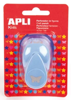 Apli Perforadora de Papel en Forma de Mariposa - Figura de 16mm - Perfora Papel, Carton y Cartulina de Hasta 220g/m² - Deposito de Papel - Doble Uso - Ideal para Scrapbooking, Manualidades y