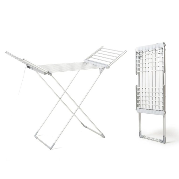 Innovagoods Warmmat Tendedero Electrico con Alas - 230W - 20 Barras - Soporta 15kg - Pantalla Tactil - Temperatura hasta 60ºC - Plegable - Temporizador - Autoapagado - 148x112x54cm - Color G