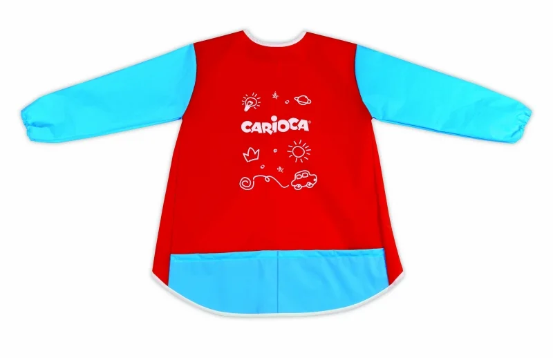 Carioca Delantal Baby 5-8 Años - Impermeable - Manga Larga - Bolsillos - Lavable a Maquina - Cierre con Velcro - Zona para Nombre - Color Varios