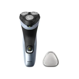 Philips Serie 3000X Afeitadora Inalambrica - Autonomia hasta 45min - Cuchillas Autoafilables - IPX7 - Tapa Protectora - Recargable - Indicador de Bateria - Antideslizante - Color Negro y Azu