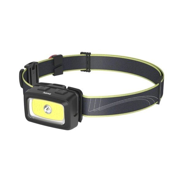 Hama Hl350 Linterna Frontal LED - Cinta para la Cabeza - 350 Lumenes - Autonomia hasta 5h - Funciona con 4 Pilas AAA - IP44 - Color Negro