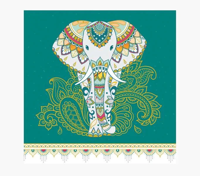 Pictura Tarjeta Arabesque - 16x16cm - Tematica Elefante - Tarjeta Triptica sin Envoltorio - Incluido Sobre Blanco - Papel con Certificacion FSC